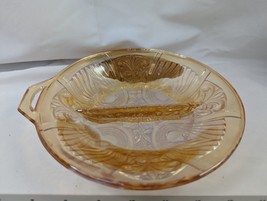 Indiana Glass Marigold Divided Dish Relish Iridescent 7.5 Inch - £10.00 GBP