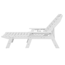 VEVOR Outdoor Chaise Lounge Chair Adjustable Patio Reclining Bench Lounger White - $296.36