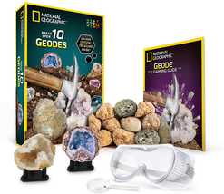 National Geographic Geology Science Toy Break Open Crystal Treasure Geodes Gift - £63.06 GBP