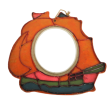 Vintage Nancy Pew Giftwares Co. nautical  ship mirror orange pink - $369.57 MXN