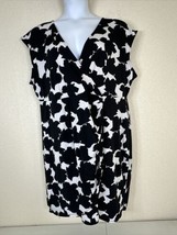 NWT Lane Bryant Womens Plus Size 22/24 (2X) Blk/Wht Floral V-neck Dress Stretch - £15.78 GBP