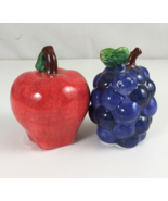Vintage Jay Glossy Red Apple &amp; Grapes Salt &amp; Pepper Shakers - €10,90 EUR