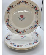 Arcopal France Milk Glass Dinner Plates with Hearts and Flowers Set of 4 - $98.99