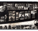 Large Letter Greetings Philadelphia By Night PA UNP UDB Postcard w Micah... - $5.89