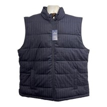 Stafford Vest Mens XXL Quilted Navy Stripe Full Zip Outdoor Preppy Casua... - £28.05 GBP