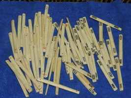 Vintage Mahjong Sticks 73 handmade hand made bone counting 33, 29, 9, 2 Antique - £60.16 GBP