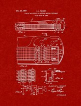 Pick-up And Circuit For Stringed Musical Instrument Patent Print - Burgundy Red - £6.25 GBP+