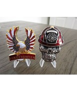 Lot of Two Firefighter Challenge Coins Firefighter Skull &amp; TRL First Res... - $48.51 CAD