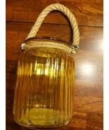 Glass ~ Decorative Hanging Jar ~ Gold in Color ~ 4.5&quot; x 5&quot; - €25,84 EUR