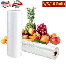 12&quot; x 20&quot; Plastic Produce On Roll Clear Bag Grocery Kitchen Food Fruit Vegetable - £23.73 GBP+