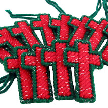 A Dozen Red and Green Christmas Cross Ornaments - $34.00