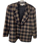 JNY Jones New York Blazer Jacket Wool Plaid sz 14P Pure wool - $57.50 CAD