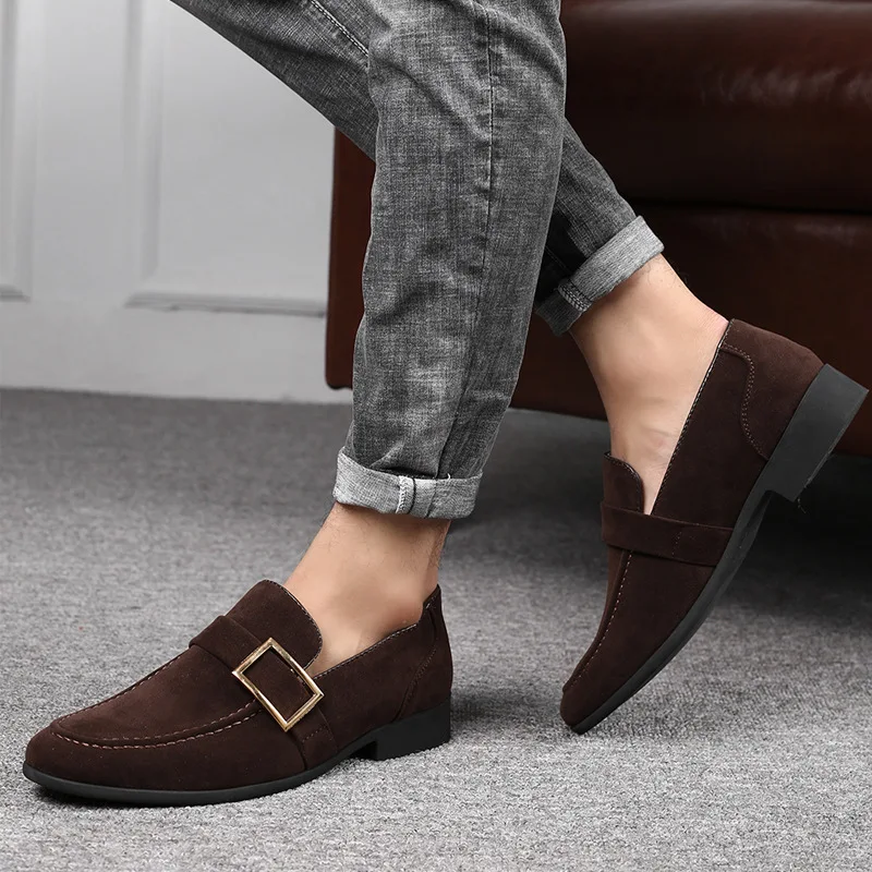 Spring New Mens Casual Business Shoes Loafers Men Dress Shoes Faux Suede... - $55.93