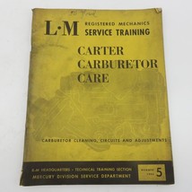 1955 Lincoln Mercury Service Training Carter Carburetor Care Number 5 - £10.59 GBP