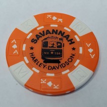 Harley Davidson Poker Chip Savannah, GA Georgia - Orange ( River St.) - £3.90 GBP