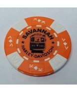 Harley Davidson Poker Chip Savannah, GA Georgia - Orange ( River St.) - £3.88 GBP