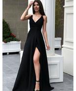 Black V Neck Long Prom Dresses Under 100 - £79.13 GBP+
