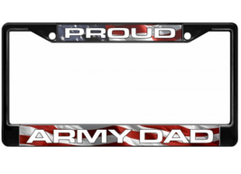Proud Army Dad Usa Made Black License Plate Frame - £23.97 GBP