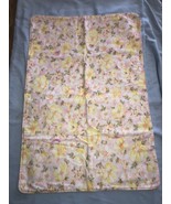 Floral Pink &amp; Yellow baby blanket Handmade Excellent - £19.58 GBP