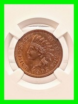 Stunning 1905 Indian Head Cent NGC MS63 RB Blazing Red-Brown Specimen High Grade - £135.67 GBP