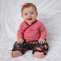 Polarn O Pyret Hanna Andersson Baby Pink Orange Stripe Outfit Pant Set 3... - $15.84