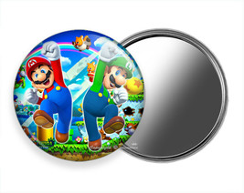 Super Mario And Luidgi Brothers New Pocket Hand Purse Mirror Gamer Fan Gift Idea - £11.14 GBP+