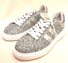 Made in England Glitter Sneakers John Richmond Sz:EU-38/US-8 Silver Metalic - £117.66 GBP