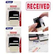 2 Pc Received Self Inking Rubber Stamp Red Ink Phrase Business Office St... - £19.73 GBP