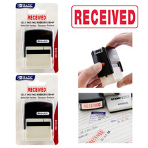 2 Pc Received Self Inking Rubber Stamp Red Ink Phrase Business Office St... - £18.68 GBP