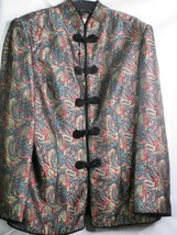 Traditional Asian Jacket Embroidered Multicolor Floral Ling Yun Retro Vi... - £37.91 GBP