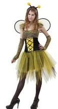 Teen Girls Bumblebee Sassy Dress Wings Gloves 5 Pc Halloween Costume - £15.82 GBP