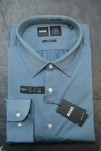 Hugo Boss Men&#39;s Hank Kent Travel Slim Performance Stretch Dress Shirt 41 16 - £69.95 GBP