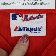 Red Sox Majestic Shirt Mens 2XL Scarlet Button Up Short Sleeve Print Design - £23.52 GBP