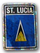 K&#39;s Novelties Wholesale Lot 6 St. Lucia Country Flag Reflective Decal Bu... - £6.96 GBP
