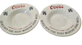 Lot of 2 Vintage Coors Beer 6&quot; Diameter White Ashtrays - $9.46