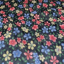 Women’s Square Scarf  19” Long X 25” Wide Floral Print Black Blue Red - $4.75