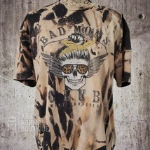 Bad Mom&#39;s Club Skull Mama Custom Bleached Biker T-Shirt - Grunge Gothic ... - $22.43