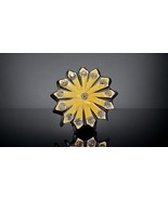 Vintage Black Yellow Duo Tone Bakelite Brooch Clear Rhinestones Star Art... - €34,96 EUR