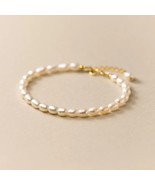 925 silver fashion jewelry bracelets full pearls gold plated bracelets f... - £25.54 GBP