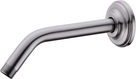 Shower Arm With Flange, Wall-Mounted 9 Inch Heavy Duty Stainless, Brushed Nickel - £27.14 GBP