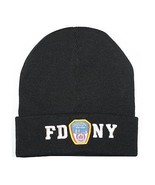 FDNY Winter Hat Police Badge Fire Department Of New York City Black &amp; Go... - £12.95 GBP