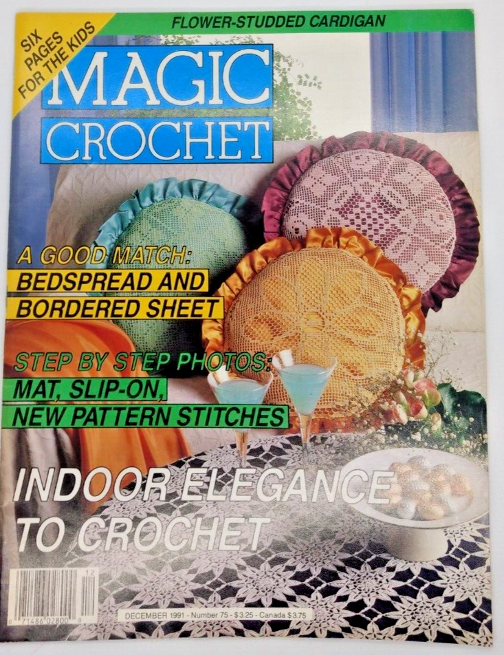 Vintage Magic Crochet Magazine December 1991 #75 Bedspread and Border Sheet - $7.91