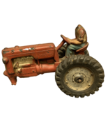 Antique/Vintage 1950&#39;s AUBURN Rubber Toy Tractor - 7&quot; Red Silver &amp; Black - $27.12 CAD