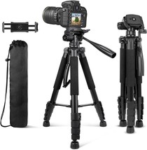 Aureday 74&quot; Camera Tripod With Travel Bag, Cell Phone Tripod With Wireless - £38.36 GBP