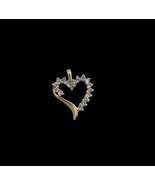 10K Yellow Gold Round Natural Diamond Open Heart Women&#39;s Pendant 0.60ctw... - €508,50 EUR