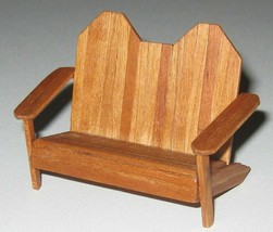 1:24 Scale Miniature Adirondack Settee solid Cherry wood ArtisanSigned O-O-A-K - £14.94 GBP