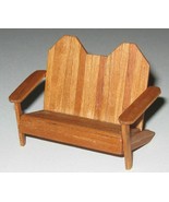 1:24 Scale Miniature Adirondack Settee solid Cherry wood ArtisanSigned O... - £15.15 GBP