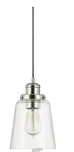 HDCMelton 1-Light Polished Nickel Pendant with Clear Glass Shade and Sil... - £41.16 GBP