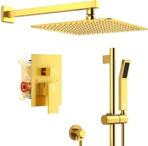 The Sr Sun Rise 12 Inch Brushed Gold Sq.Are Shower System Includes A - £238.44 GBP