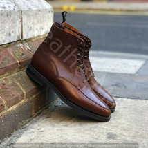 men&#39;s Handmade Pure Leather Formal Lace up boots, Custom Dress boots for... - £181.58 GBP